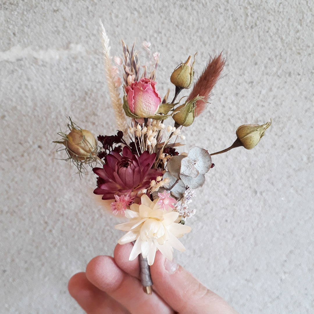 Boutonnière sur mesure fleurs séchées | Flauri