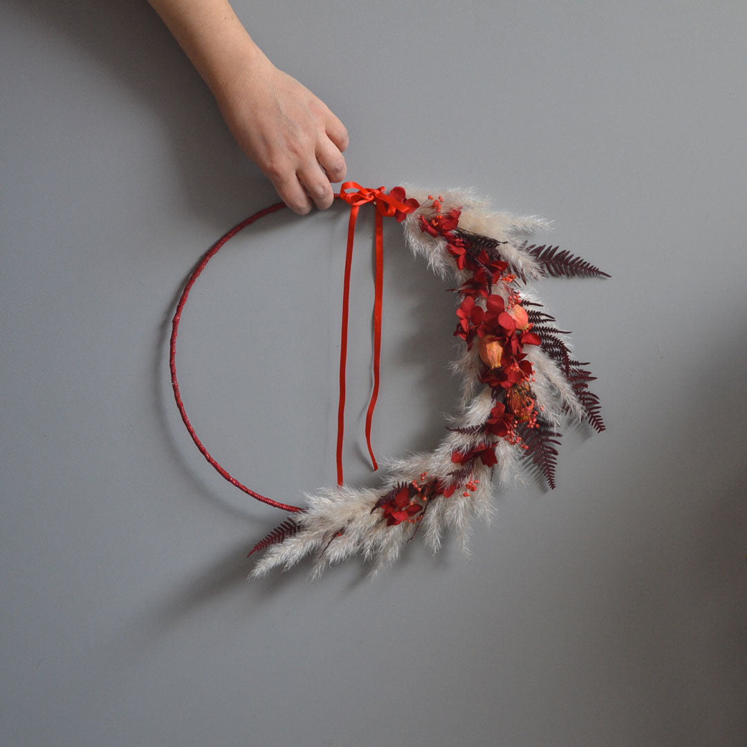 Couronne Rubis fleurs séchées | Flauri