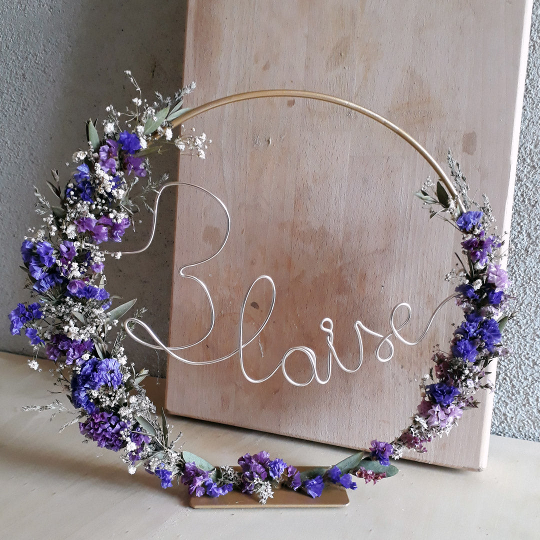 couronne fleurs séchées personnalisée | Flauri