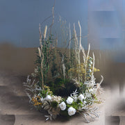 Couronne d'urne en végétaux séchés | Flauri
