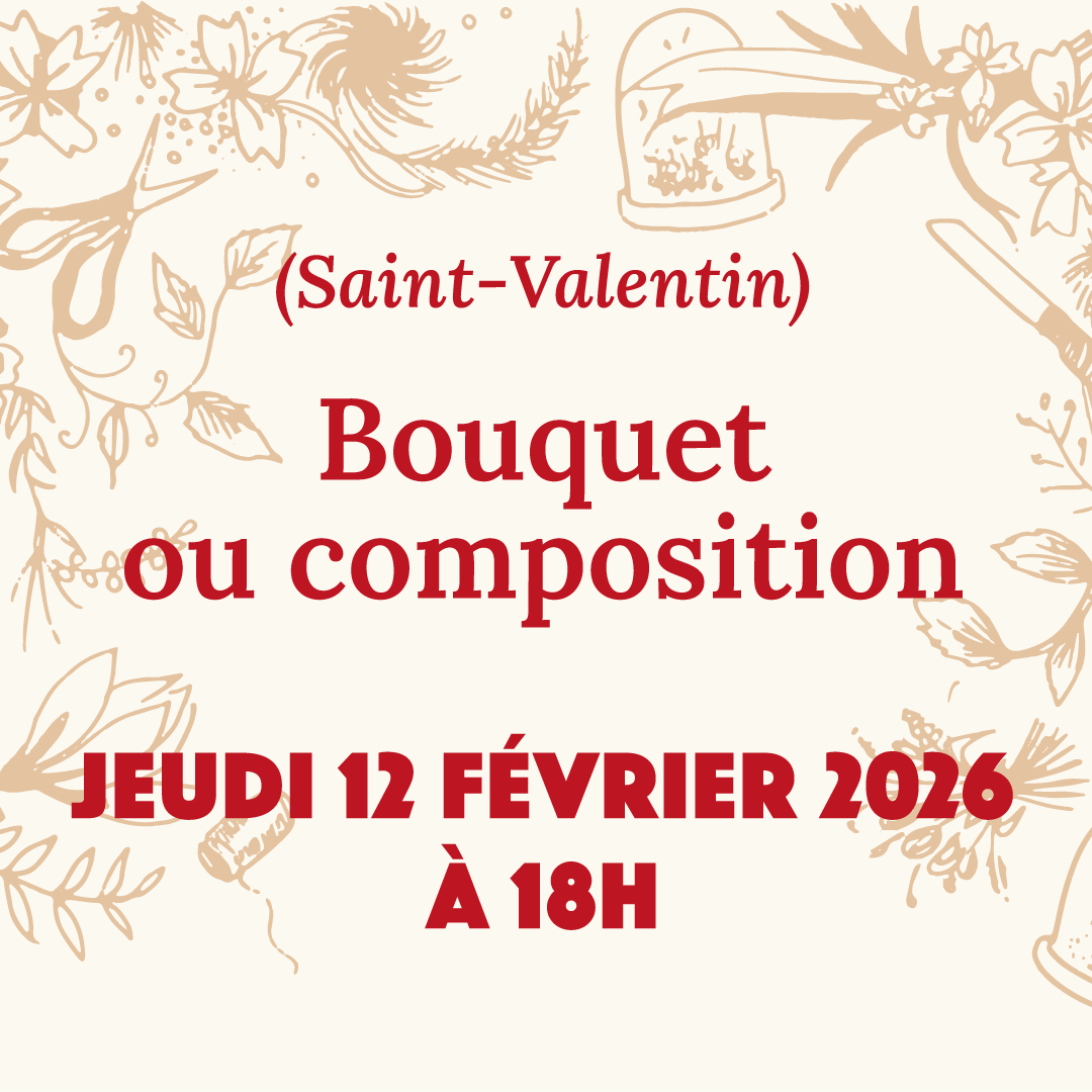 vignette pour l'atelier floral du 12 février bouquet ou composition fleurs fraîches ou séchées | Atelier Flauri